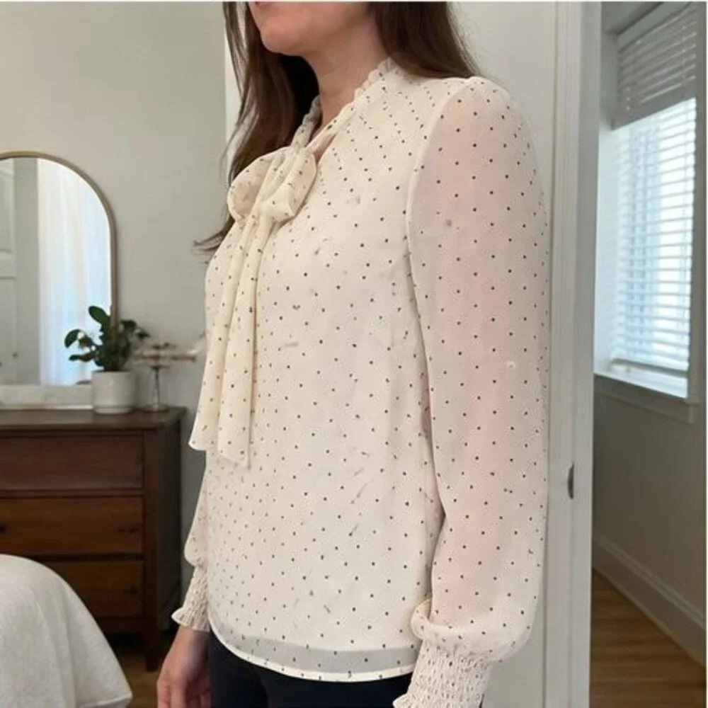 Cream Wrap Blouse